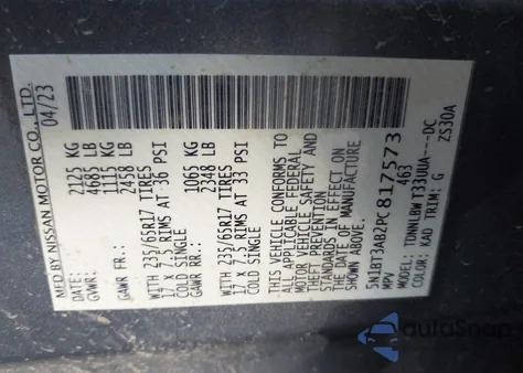 2023 Nissan Rogue S Intelligent Awd z USA, uszkodzony, nr VIN 5N1BT3AB2PC817573